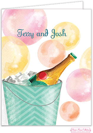 Personalized Stationery/Thank You Notes by Bonnie Marcus - Champagne Bubbles