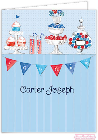 Personalized Stationery/Thank You Notes by Bonnie Marcus - Candy Buffet (Blue)