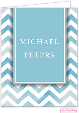Personalized Stationery/Thank You Notes by Bonnie Marcus - Blue Chevron