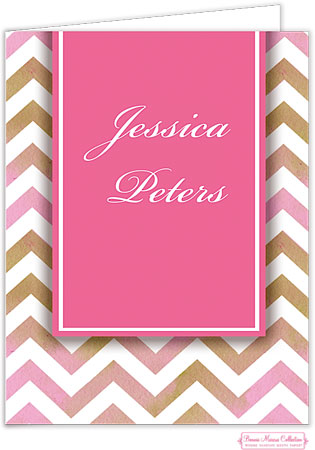 Personalized Stationery/Thank You Notes by Bonnie Marcus - Pink Chevron