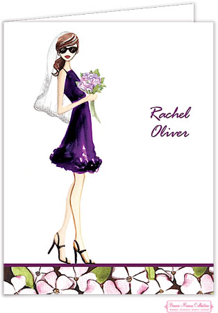 Personalized Stationery/Thank You Notes by Bonnie Marcus - Floral Bride (Brunette) Personalized Stationery/Thank You Notes by Bonnie Marcus - Floral Bride (Brunette)