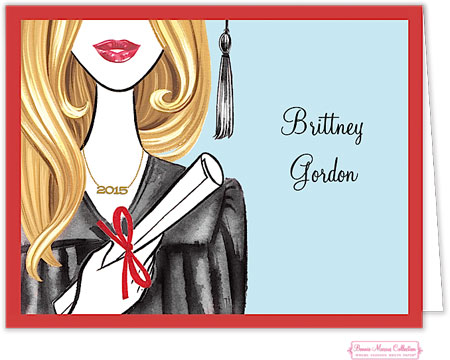 Personalized Stationery/Thank You Notes by Bonnie Marcus - Glamorous Grad (Blonde)