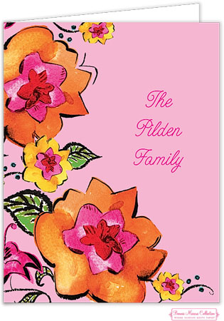 Personalized Stationery/Thank You Notes by Bonnie Marcus - Pink Garden Personalized Stationery/Thank You Notes by Bonnie Marcus - Pink Garden