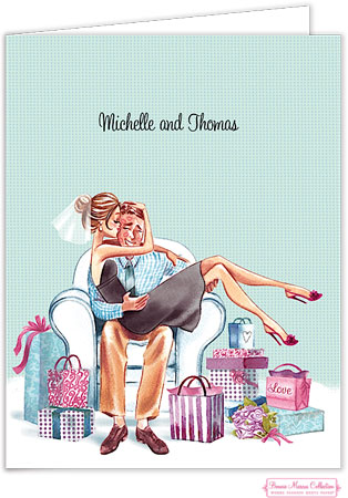 Personalized Stationery/Thank You Notes by Bonnie Marcus - Kissing Couple (Brunette) Personalized Stationery/Thank You Notes by Bonnie Marcus - Kissing Couple (Brunette)