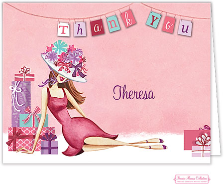 Personalized Stationery/Thank You Notes by Bonnie Marcus - Lounging Lady Personalized Stationery/Thank You Notes by Bonnie Marcus - Lounging Lady