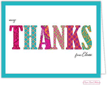 Personalized Stationery/Thank You Notes by Bonnie Marcus - Pretty Patterned Party