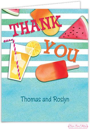 Personalized Stationery/Thank You Notes by Bonnie Marcus - Summer Essentials Blue