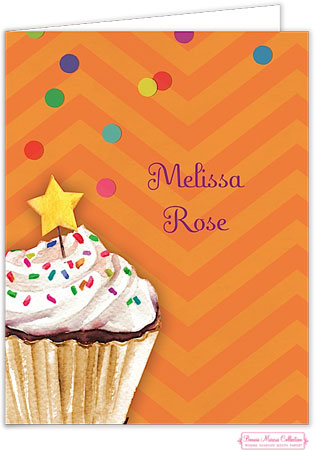 Personalized Stationery/Thank You Notes by Bonnie Marcus - Sprinkles And Confetti (Orange)