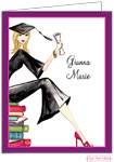 Bonnie Marcus Personalized Stationery/Thank You Notes - Grad On Books (Blonde)