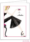 Bonnie Marcus Personalized Stationery/Thank You Notes - Cocktail Girl (Blonde)