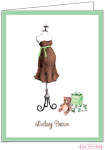 Personalized Stationery/Thank You Notes by Bonnie Marcus - Expecting Dress Form (Green)