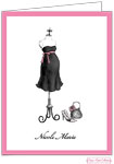 Personalized Stationery/Thank You Notes by Bonnie Marcus - Expecting Dress Form (Pink)