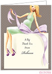 Bonnie Marcus Personalized Stationery/Thank You Notes - Expecting A Big Gift (Green/Blonde)