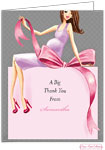 Personalized Stationery/Thank You Notes by Bonnie Marcus - Expecting A Big Gift (Pink/Brunette)