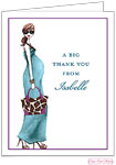 Personalized Stationery/Thank You Notes by Bonnie Marcus - Fashionable Mom (Blue/Brunette)