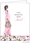 Personalized Stationery/Thank You Notes by Bonnie Marcus - Fashionable Mom (Pink/Brunette)
