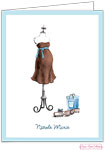 Personalized Stationery/Thank You Notes by Bonnie Marcus - Expecting Dress Form (Blue)