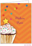 Personalized Stationery/Thank You Notes by Bonnie Marcus - Sprinkles And Confetti (Orange)