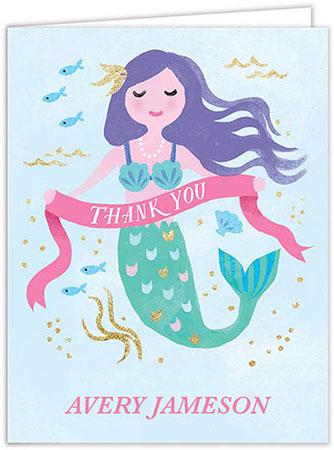 Personalized Stationery/Thank You Notes by Bonnie Marcus - Mermaid Personalized Stationery/Thank You Notes by Bonnie Marcus - Mermaid