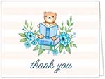 Personalized Stationery/Thank You Notes by Bonnie Marcus - Book Baby Shower (Blue)