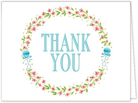 Personalized Stationery/Thank You Notes by Bonnie Marcus - Wildflower Bassinet (Blue) Personalized Stationery/Thank You Notes by Bonnie Marcus - Wildflower Bassinet (Blue)