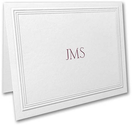 Myriad Border Thermography Printed Folded Note Cards by Carlson Craft