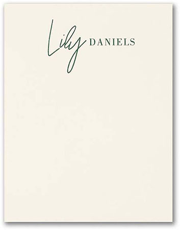 Tandem Names Thermography Printed Flat Note Cards by Carlson Craft