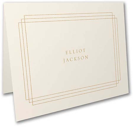 Stacked Borders Thermography Printed Folded Note Cards by Carlson Craft