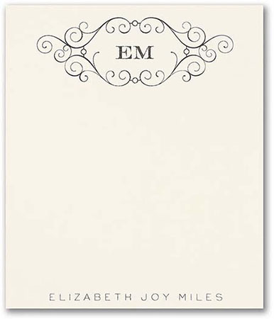 Modestly Encircled Thermography Printed Flat Note Cards by Carlson Craft