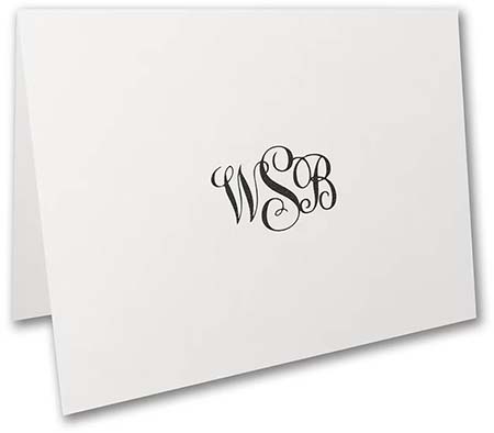 Stylish Thermography Printed Folded Note Cards by Carlson Craft
