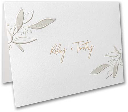 Fresh Foliage Thermography Printed Folded Note Cards by Carlson Craft