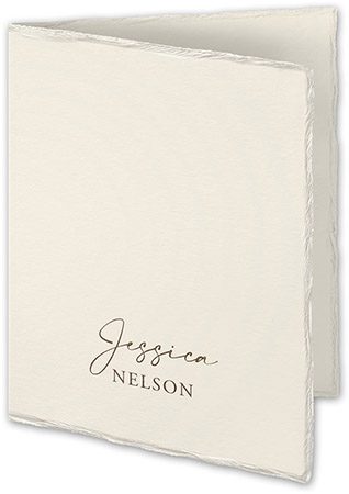 Pearl Feather Deckle (V) Thermography Printed Folded Note Cards by Carlson Craft