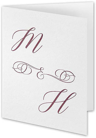 Initial Impressions Thermography Printed Folded Note Cards by Carlson Craft