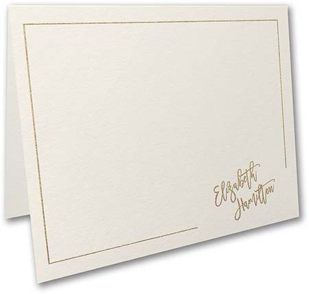 Borderline Signature Thermography Printed Folded Note Cards by Carlson Craft