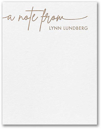 A Note From Thermography Printed Flat Note Cards by Carlson Craft