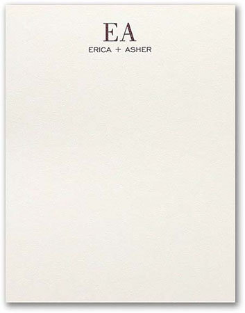 Stacked Moniker Thermography Printed Flat Note Cards by Carlson Craft