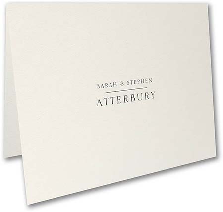 Linear Style Thermography Printed Folded Note Cards by Carlson Craft