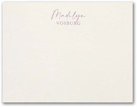 Standout Impression Thermography Printed Flat Note Cards by Carlson Craft