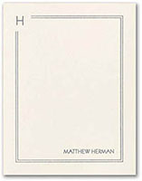 Initial Break-in Thermography Printed Flat Note Cards by Carlson Craft