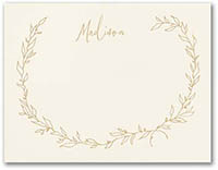Airy Leaves Thermography Printed Flat Note Cards by Carlson Craft