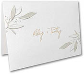 Fresh Foliage Thermography Printed Folded Note Cards by Carlson Craft