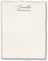 Pearl Feather Deckle (V) Thermography Printed Flat Note Cards by Carlson Craft