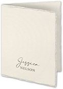 Pearl Feather Deckle (V) Thermography Printed Folded Note Cards by Carlson Craft