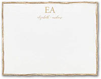 Gold Feather Deckle (H) Thermography Printed Flat Note Cards by Carlson Craft
