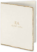 Gold Feather Deckle (V) Thermography Printed Folded Note Cards by Carlson Craft