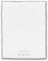 Silver Feather Deckle (V) Thermography Printed Flat Note Cards by Carlson Craft