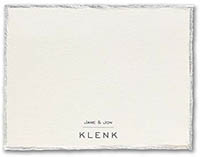 Silver Feather Deckle (H) Thermography Printed Flat Note Cards by Carlson Craft