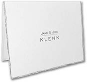 Silver Feather Deckle (H) Thermography Printed Folded Note Cards by Carlson Craft