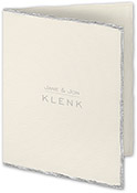 Silver Feather Deckle (V) Thermography Printed Folded Note Cards by Carlson Craft