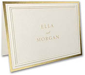 Bordered in Gold  Thermography Printed Folded Note Cards by Carlson Craft